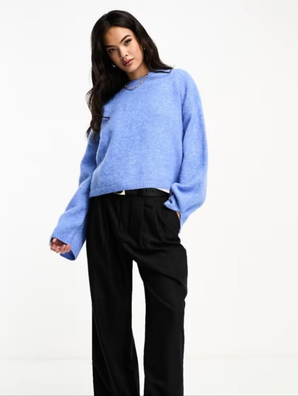 Asos Cropped Boxy Crewneck Sweater Size Small